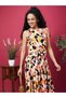 Women All-Over Print Halter Neck A-Line Maxi Dress - 5