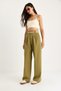 Women's Oil Green Double Pleated Detailed Belted Knitted Trousers 3851 60261449 - 3