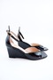Women's Genuine Leather Wedge Heel Shoes - 2