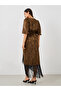 Self Design Elbow Sleeves Wrap Maxi Dress - 5