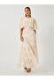 Floral Print Cape Sleeve Maxi Dress - 2