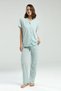 Women's Shirt Pajama Suit, Viscose Fabric, Pocket Detail