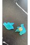 Water Green Colored Dove Shape Epoxy Earrings with Gold Accessories Handmade Gift - 6