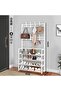 5 Layers Multi Layered Shoe Rack Floor to Floor Integrated Multi-Functional Clothes Rack Door Storag - 3
