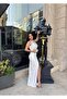 Women's Imported Crepe Fabric Neck and Chest Stone Embroidered Slit Lined Special Design Dress - 2