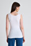 White U-Neck Lace Detailed Thick Strap Undershirt 3602 - 5