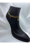 Roman Numeral Double Chain Dangle Gold Gold Color Steel Anklet - 2