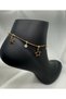 Gold Color Steel Anklet with Star and Zircon Stone Detail - 2