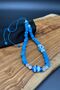 Basement Blue Handmade Glass Bead Adjustable Necklace with Fish Figure - 2