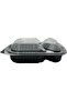 Black Base 2-Compartment Food Containers with Lids – 5 Pieces - 5