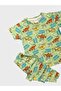 Boy's 100% Cotton Green Dinosaur Patterned Short Sleeve Summer Pajamas Set - 4
