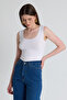 White U-Neck Lace Detailed Thick Strap Undershirt 3602 - 2