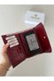 Crocodile Patterned Medium Size Genuine Leather Women's Wallet Claret Red - 3