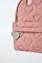 Girl's Powder Heart Patterned Mini Backpack - Heart Keychain Detail - 3