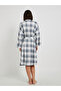Checked Pattern Robe with Pockets Details - 4