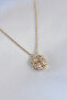 Pop-Up Clover Model Zircon Stone Gold Color Women's Necklace - Bko7229-St
