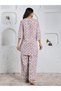 Women Pink All-Over Printed Pure Cotton Top and Pyjama Set - 3