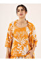 Women Floral Printed Pure Cotton Top, Robe and Pyjama Set - 3