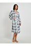 Checked Pattern Robe with Pockets Details