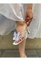 White Skin (Butter) White Butterfly Heeled Women's Slippers - 3