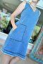 V-Neck Zero Sleeve Denim Dress 5Y433 - 4
