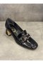 Nish Handmade Genuine Leather Heel Loafer with Stylish Buckle Detail