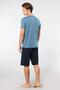 V-Neck T-Shirt and Pocket Bermuda Shorts Set, 50% Cotton 50% Modal - 4