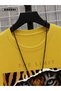 No Border Tiger Printed Cotton Men's Yellow T-Shirt-Black Shorts Set - 4