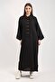 Shirt Collar Double Button Skirt Mini Slit Linen Dress - 7