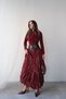 Women's Beige Imported Pleated Shiny Satin Crashed Bohemian Maxi Skirt High Waist Stylish and Comfortable Design - 5
