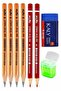 Jumbo Pencil Jumbo Red Pen with Sharpener and Eraser 1 Pack of 8 Fatih Jumbo Thick Red Head - 2