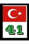 ملصق زجاج أمامي بعلم تركيا Kocaeli 41