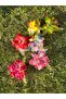 Trend Exotic Artificial Tiered Orchid Flower Transparent Clothespin Buckle Transition Neon Green Yellow - 5