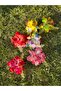 Trend Exotic Artificial Tiered Orchid Flower Transparent Clothespin Buckle Transition Neon Green Yellow - 4