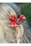 Trend Exotic Artificial Lilies Orchid Flower Transparent Hasp Buckle Transition Red - 3