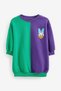 Kids Daisy 1940 Printed Purple-green Color 2/14 Years Old Girl's Sweat Dress - 4
