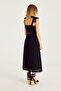 فستان دانتيل متوسط ​​الطول بحزام - 8