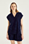 Terry Fabric Patterned Blouse