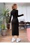 Women's Plus Size Collar Zipper Detailed Tight Dress / Tunic - 2