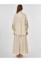 100% Linen Embroidered Double Suit Cream - 4
