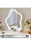 خزانة ملابس لغرفة النوم مع مرآة مكياج LED وطاولة زينة قابلة للسحب بثلاث طبقات 80-100x45x75 سم - 3