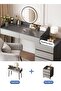 Modern Minimalist Dressing Table with LED Makeup Mirror and 3 Drawers for Storage 100*40*116CM - 3