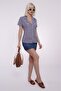 Cobalt Blue Gingham Women's Shirt Mg2359 - 6