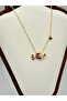 Gold Stone Fish Necklace - 3