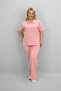 Women's Plus Size Short Sleeve Polo Neck Tracksuit Set 8188-25 - 2