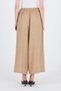 Mink Cotton Linen Textured High Waist Pleated Palazzo Trousers 4819A - 6