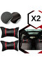 Universal Gear Gaiter Steering Wheel Cover Seat Belt Pad Set Neck Pillow Set Red - 5