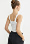 Ribbed Button Detailed Basic Undershirt - Ecru - 5