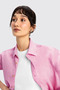 Pink Long Sleeve Women's Linen Shirt - 5