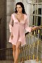 İmaj 4207 Powder Color Satin 2-Piece Nightgown and Dressing Gown Set